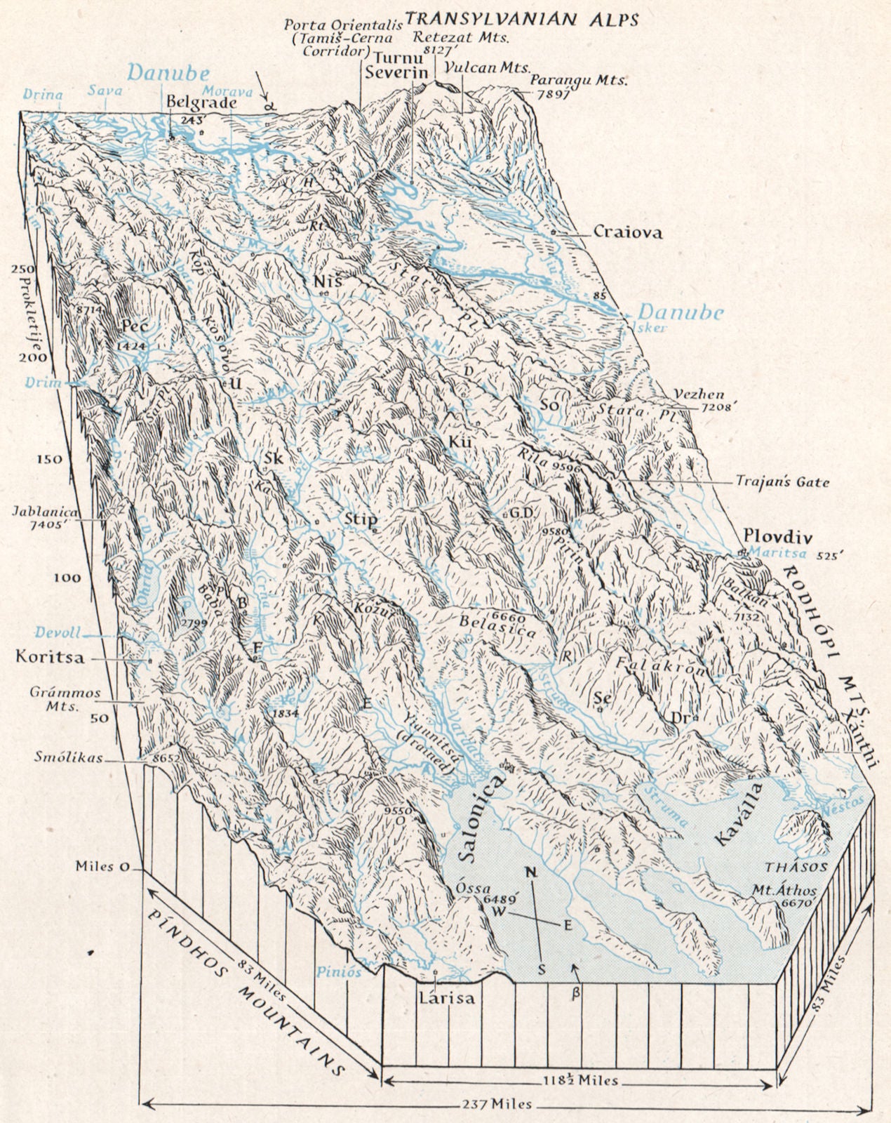 MORAVA-VARDAR BASIN.Belgrade Nis Plovdiv Thessaloniki.WW2 INTELLIGENCE MAP 1944